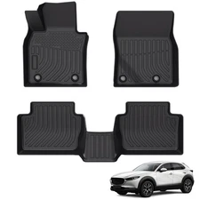 Car Floor Mats Liner for Mazda CX-30 2020-2025 Black TPE All-Weather