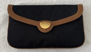 Sac à maquillage ou pochette Gucci vintage noir monogramme toile GG