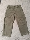 Zara Women's Beige Twill Chino Pants Flat Front Pockets Button Zip — photo 1