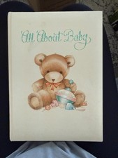 Vintage 1984 Hallmark All About Baby Keepsake Album Teddy Bear Scrapbook