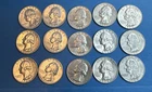 Lot of 15 Washington Quarters – 90% Silver – Year 1964D– Better Quality Lot #102