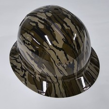 full brim hard hat custom hydro dipped IN MOSSY OAK BOTTOMLAND CAMO OLD SCHOOL