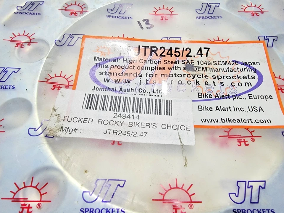 Roda dentada traseira 47T JT 1986-2002 Honda XR200 XR600 XR350 XL500 XR250 JTR245/2.47 - Imagem 3 de 4