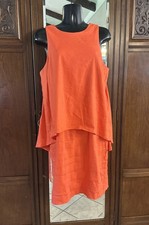Antonio Melani Orange Tangerine Sleeveless Layered Popover Shift Dress Size 8