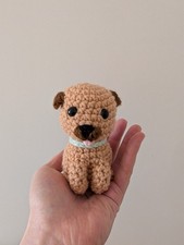 Handmade Crochet Puppy Amigurumi Plush Dog Toy - Brown Mini Stuffed Animal Gift