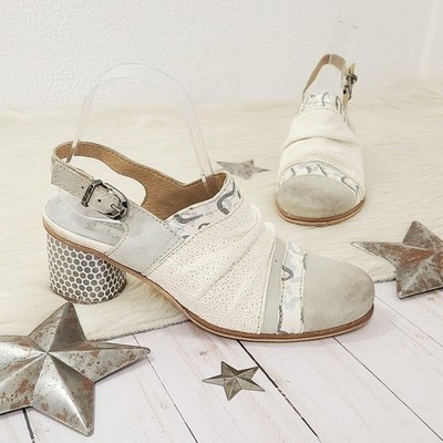 Charme Routard Damen Clogs ivory gray silver leopard print heels women's size 37