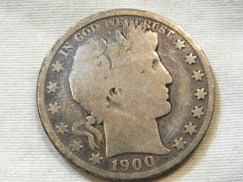 1900 liberty barber silver half dollar coin