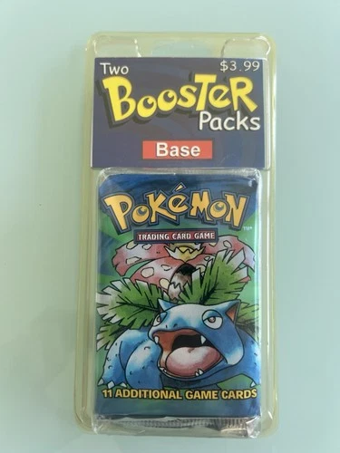 1999 Pokemon Base Set Sealed Blister Packs (2 Packs) -  Venusaur Art - Rare!!!!