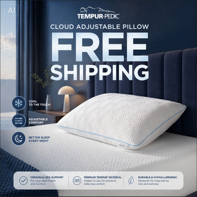 2 Packs Tempur-Pedic Cloud Adjustable Pillow White