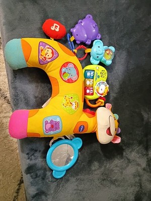 VTech Tummy Time Discovery Pillow Giraffe Plush Stuffed Animal with Musical Toy