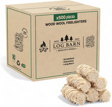 Log Barn Natural Firelighters (Box of 500). Natural Fire Lighters for Wood Burne 0.07 per lighter