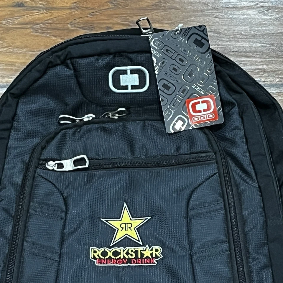 Mochila para laptop OGIO bolsos acolchoados Rockstar Energy Drink conjunto refrigerador macio preto - Imagem 3 de 4