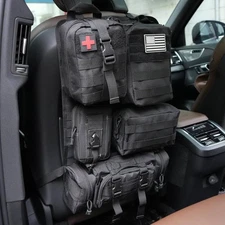 Tactical Seat Back Organizer,Universal Molle Car Seat w/5 Detachable Molle Pouch