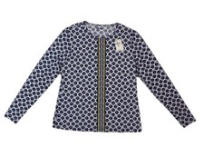 Lands End Deep Sea Print Rash Guard Long Sleeve Navy Yellow Swim Tee M