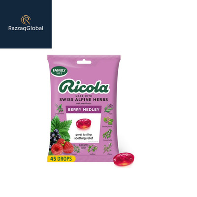Ricola Berry Medley Throat Drops, Soothing Sore Throat Care, 45 Count