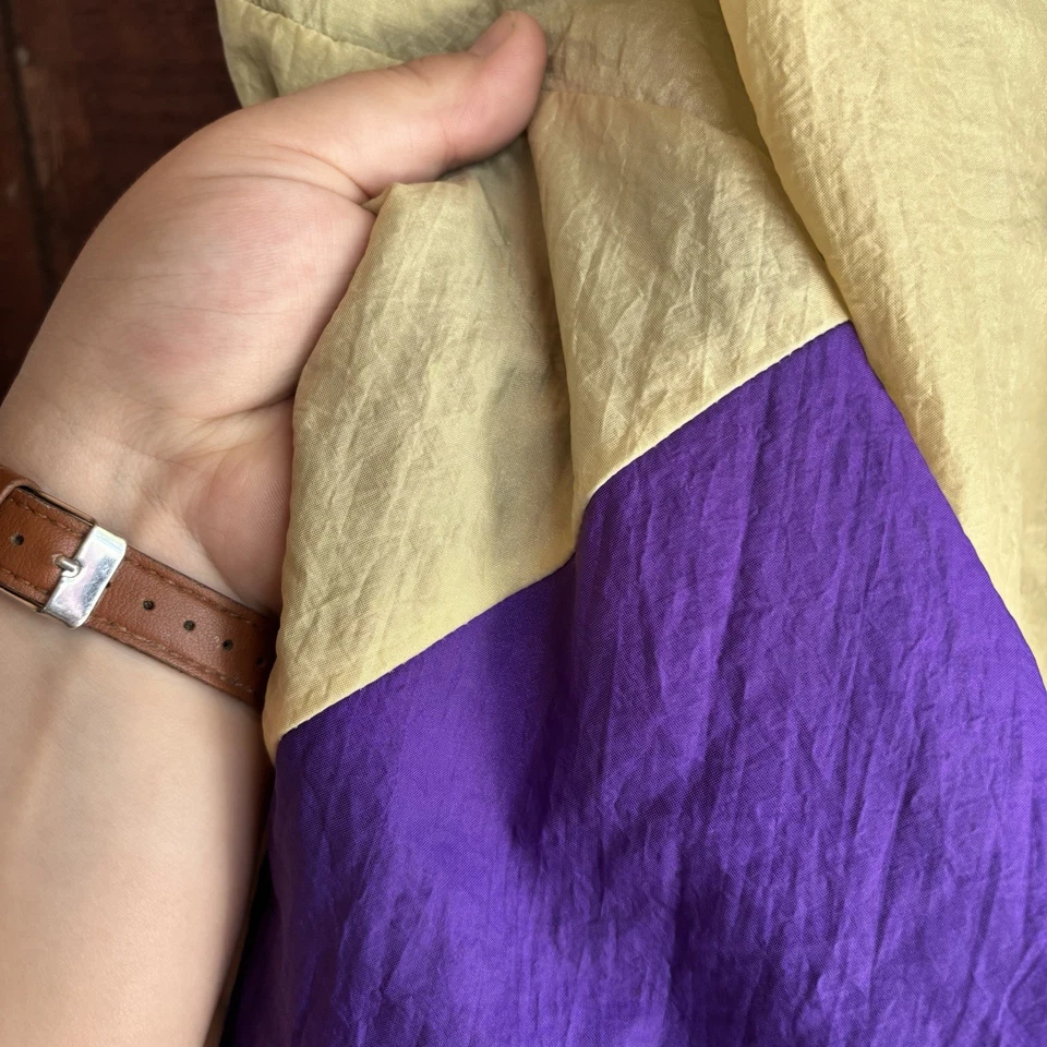 Vintage NEFF Nylon Windbreaker Purple Lime Made In USA 90s Street wear Zip - Image 3 of 4