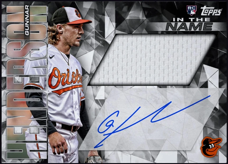 2023 Topps In The Name Rookie Patch Auto - Gunnar Henderson RC RPA 