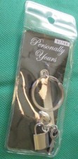 HEART LOCK KEY mini metal charms keyring key chain keychain 3" in Package