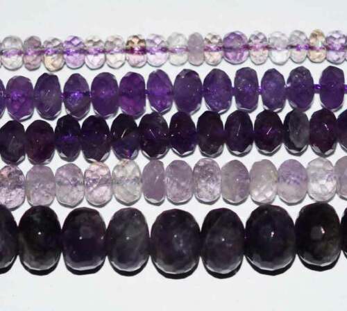 Cut Faceted Rondelle Natural Ametrine Amethyst Gemstone Beads 15'' DIY Making - Picture 1 of 6