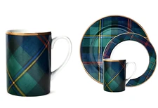 Ralph Lauren Wexford  Mugs  Set/ Four Porcelain with 24K Gold Trim New