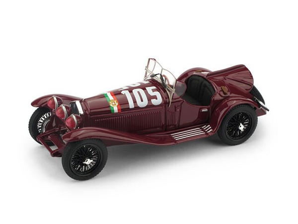 1:43 Brumm Alfa Romeo 2300 #105 Mille Miglia 1932 T.Nuvolari G.B.Guidotti R078B-image