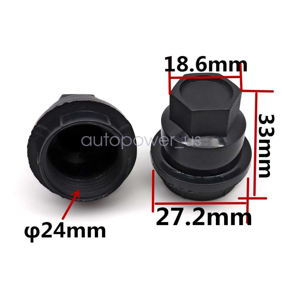 Tampa de porca preta 20 peças para GMC Jimmy Sonama Chevrolet S10 Blazer - Imagem 4 de 4