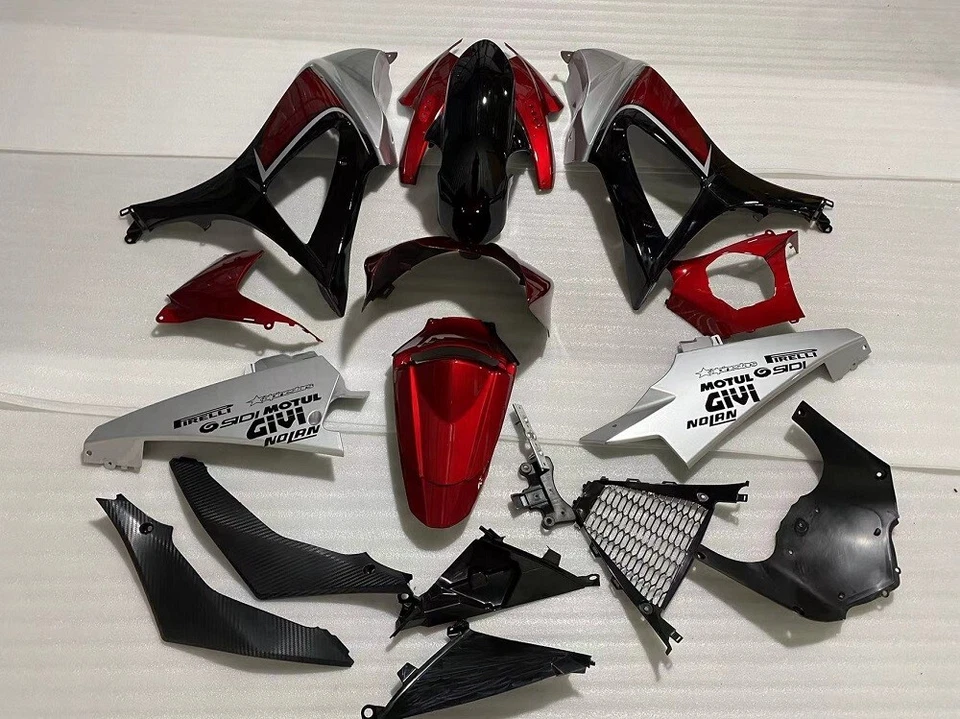 Kit de carenado rojo plata negro para paneles de inyección ABS Suzuki GSXR1000 2007-2008 Foto 4 de 4