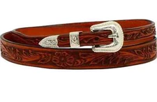 M&F Western Mens Hatband Leather Tooled Tan 0279208