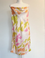 Vero Moda Multicolour  Strappy Satin Slip Midi Dress, Cowl Neck - Size M