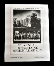  orig. 1985 STEVE PREFONTAINE POSTER *Coos Bay Museum PRE Gallery Dedication* 