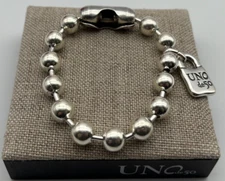 NEW Uno de 50 SNOWFLAKE Bracelet Sterling Silver Plated Beads Size Large