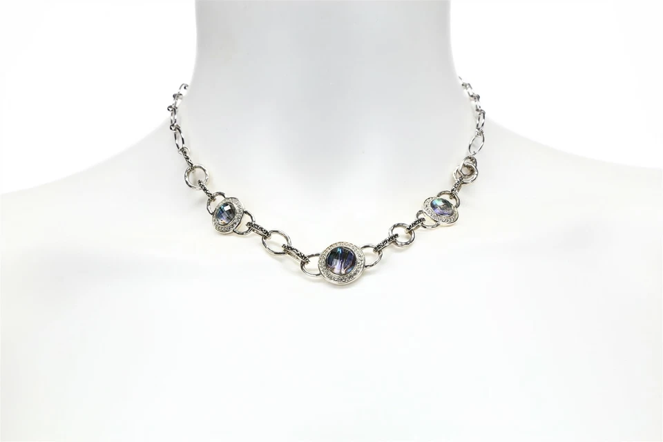 JUDITH JACK Metal Moment Stone Collar Necklace 134379 - Image 3 of 3