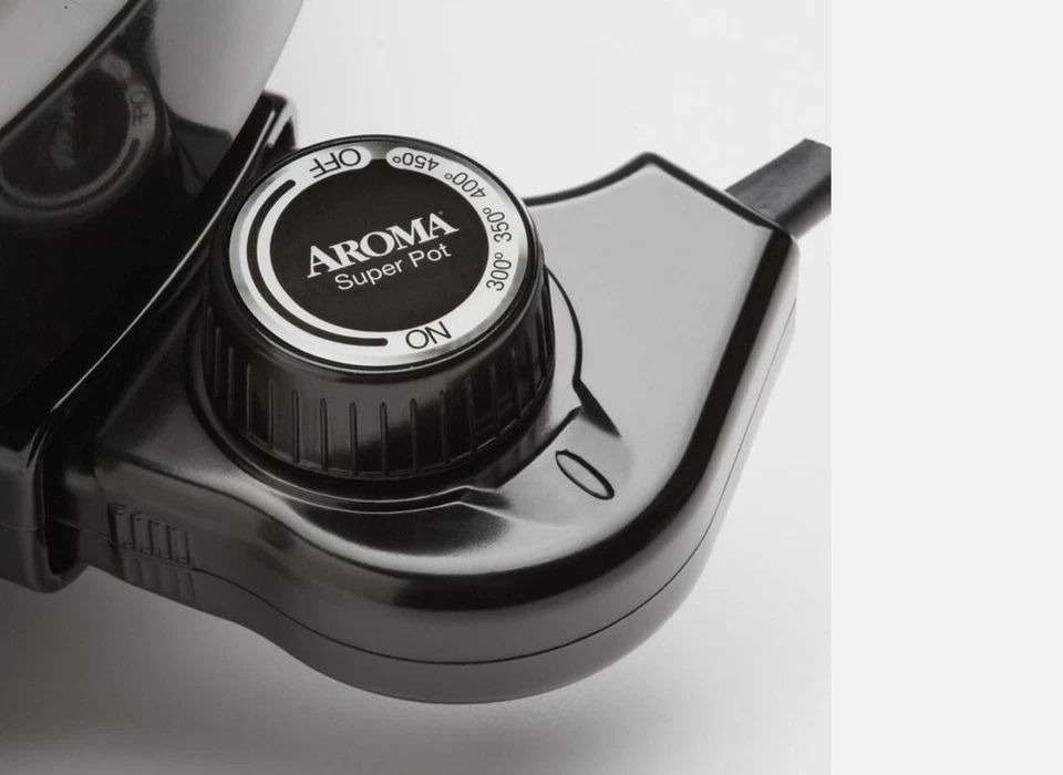 Parrillas eléctricas Aroma de 3 cuartos de galón 3 en 1 olla de cocción lenta antiadherente negra Foto 4 de 4