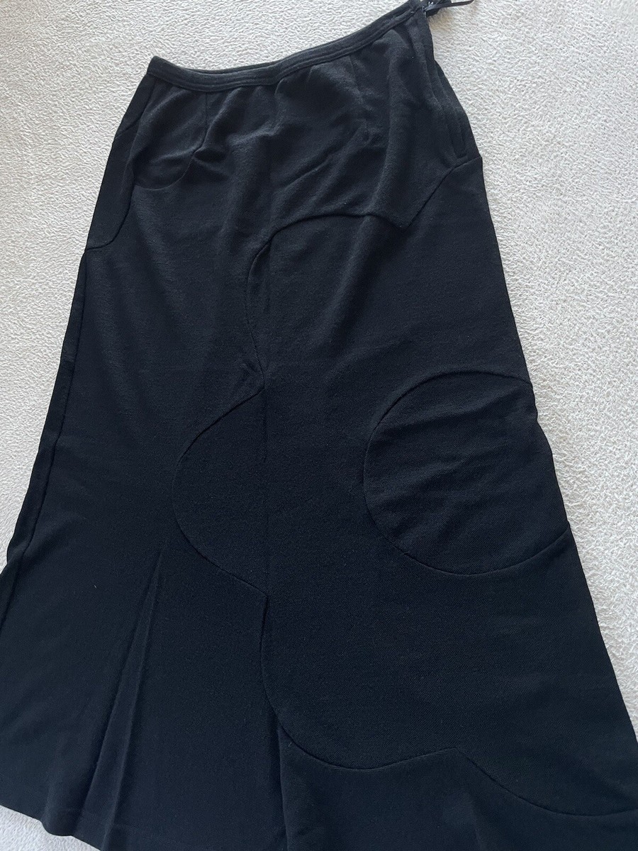 Comme des Garcons Vintage Black 90s Archive Long Knit Skirt 1996