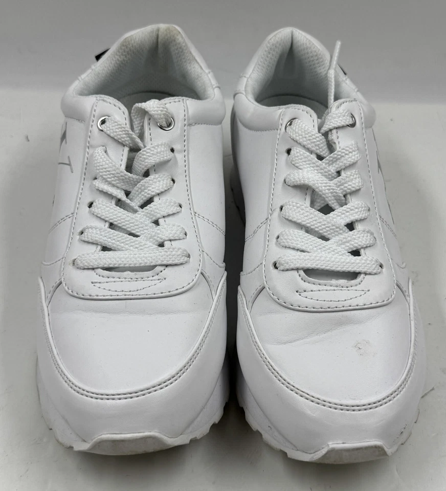 Calvin Klein Jeans Mujer Tenis Talla 8M Cuero Blanco Informal Zapatos con Cordones Foto 4 de 4