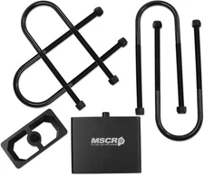 Universal Billet Aluminum Leaf Spring Lowering Block Kit with U-Bolts & Hardware