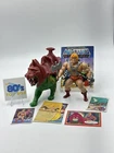 He-Man & Battle Cat 100% Complete Vintage 1981 Soft Head Taiwan Figures W/ Comic