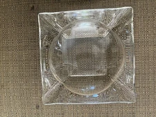 Vtg. MCM Heavyweight Mid Century Modern Retro Glass  4 Channel Ashtray Deco 