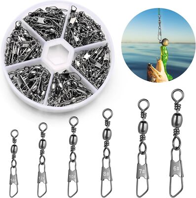 100x Tönnchenwirbel mit Karabiner | Angelwirbel Power Wirbel Karabiner Behr Duo