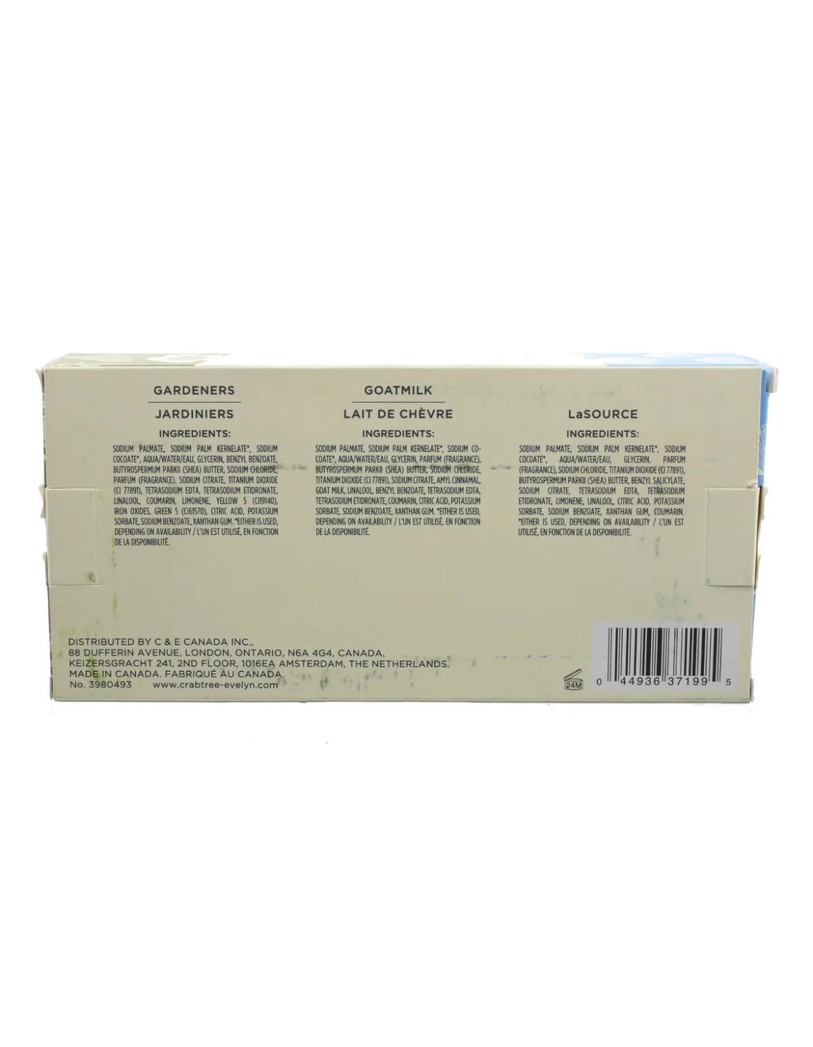 Crabtree & Evelyn Essentials Soap Trio - LaSource, Goatmilk, Gardener 6.5oz NIB