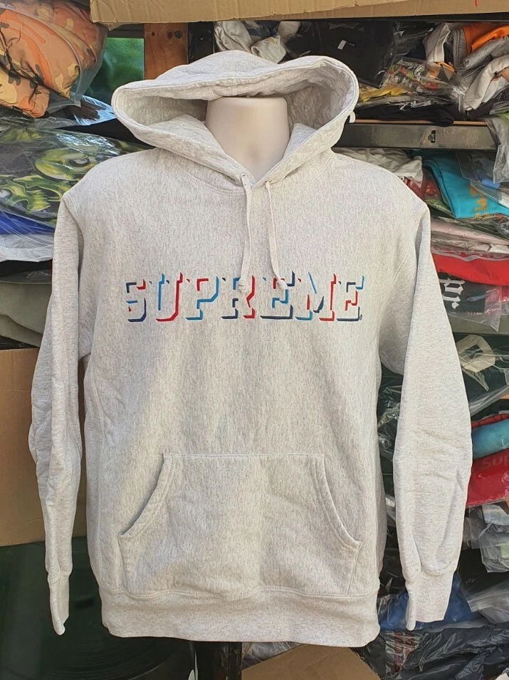 FW20 Supreme Drop Shadow felpa con cappuccio taglia M media felpa grigio erica