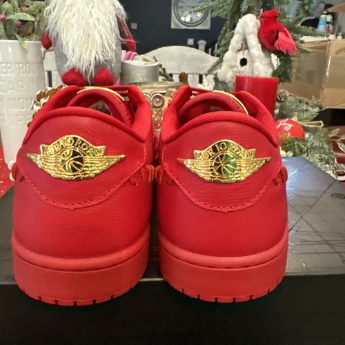 Nike Air Jordan 1 Low Shoes Gym Red Metallic Gold FN5032-607 Men’s Size 10 - Picture 6 of 21