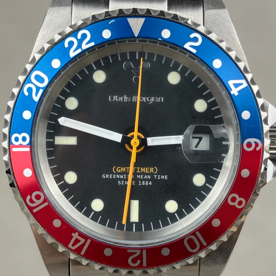 Obris Morgan GMT Timer Pepsi Bezel Automatic Stainless Steel Date Watch - image 2 of 4