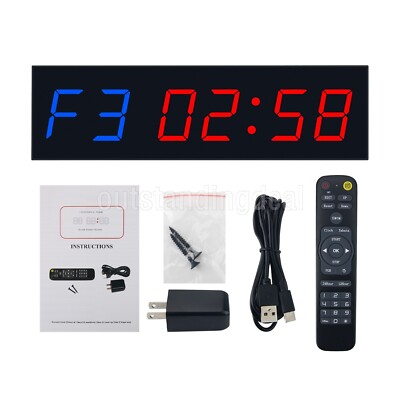 1.8'' 6-Digit LED Gym Timer Boxing Timer Supports Countdown Count-up ot25 #D3