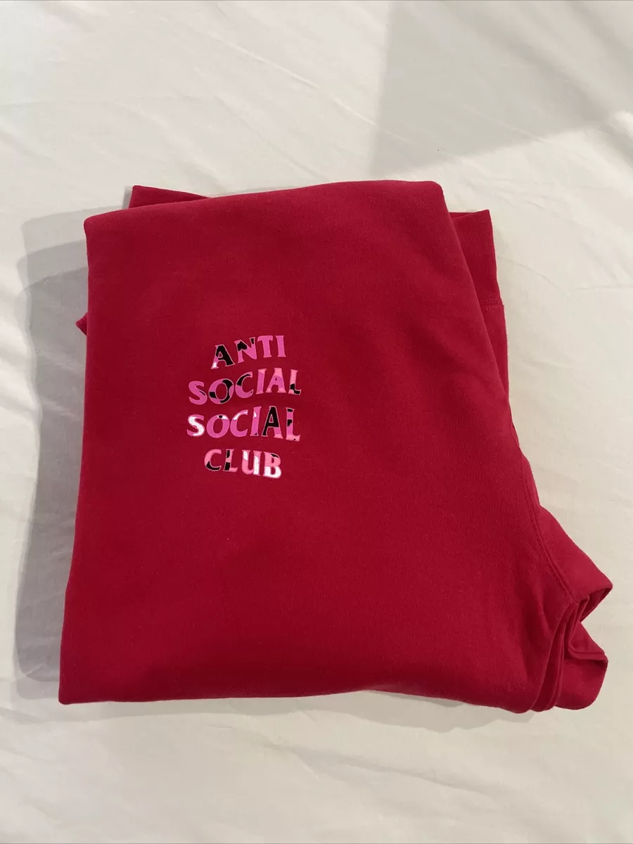 Anti social social club red hoodie cheap
