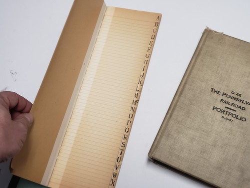 Vtg 1940s Pennsylvania PA Railroad Portfolio, 2 Index Blank Books - Penn Central - Picture 3 of 8