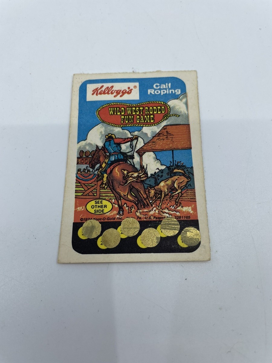 ★ 70's Kellogg ケロッグ ポップ VINTAGE KELLOGG'S POP-TARTS ADVERTISING CARD Calf Roping SCRATCH