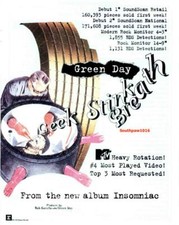 1995 Green Day "Geek Stink Breath" Song Release Music Industry Promo Reprint Ad