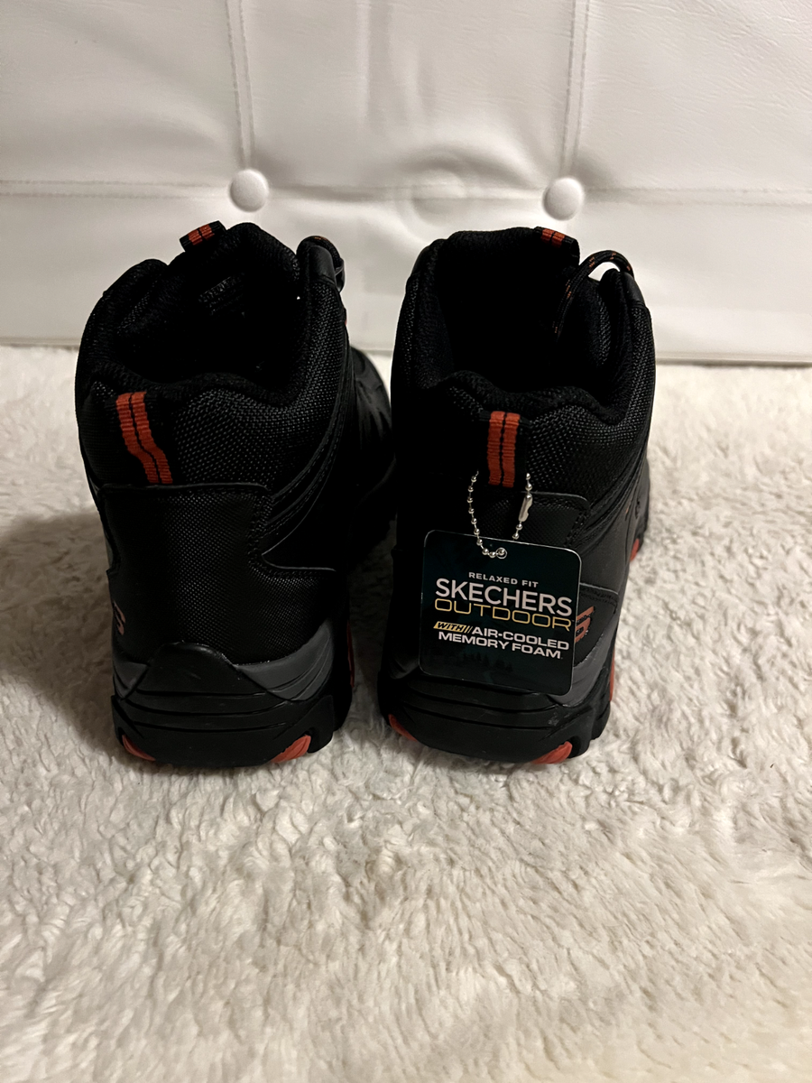 NEW Mens Skechers Black Leather Pine Trail Gotera Hiking  display picture 1