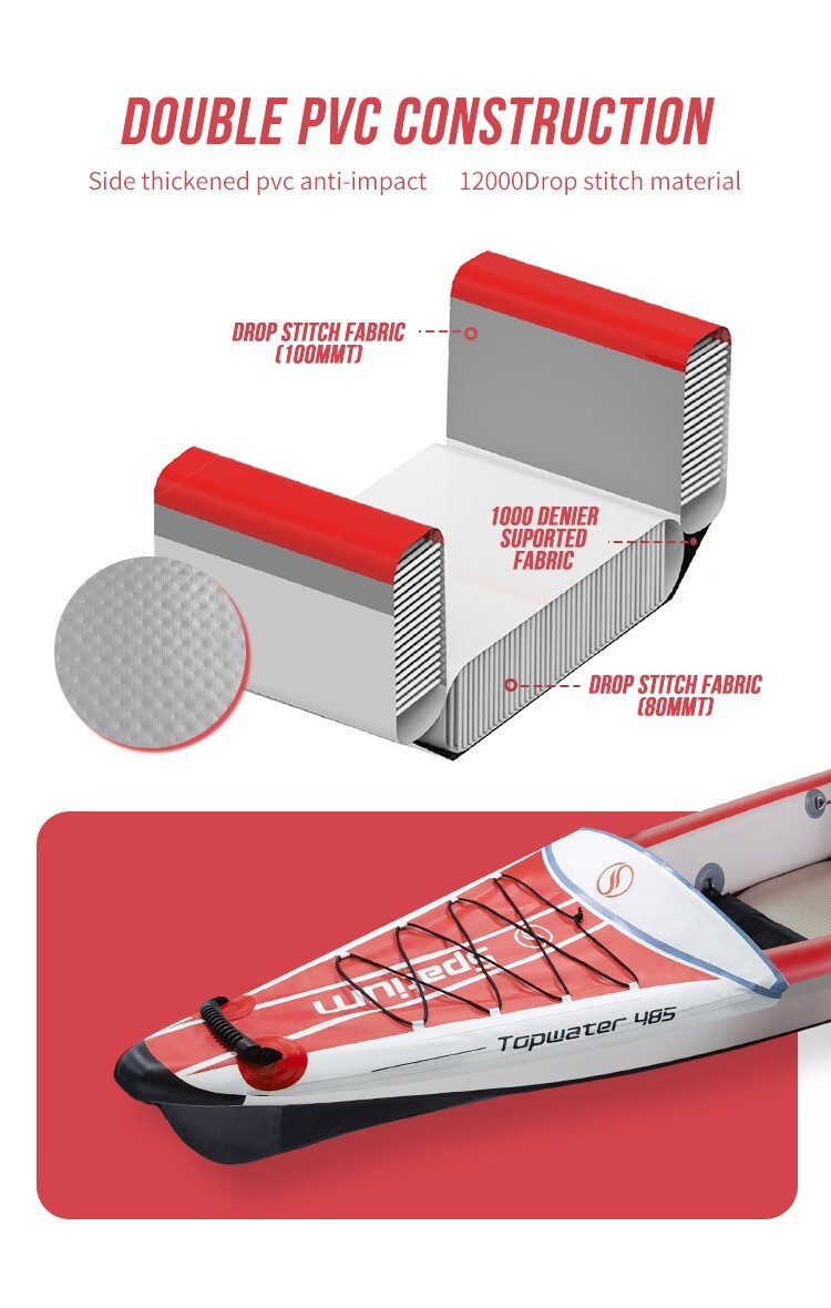 Spatium inflatable kayak canoe tandem 2 person adult folding foldable